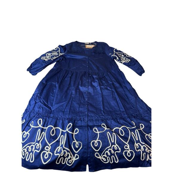NWT Sz 18 Gorman x Tara Whalley Blue Dress 100% Plus Summer Hearts Appliqué - Picture 1 of 12